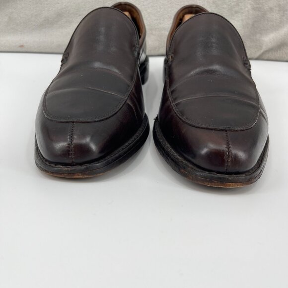 Allen Edmonds Steen Dark Brown Slip On Split Toe Loafers Dress Shoes - Picture 3 of 15